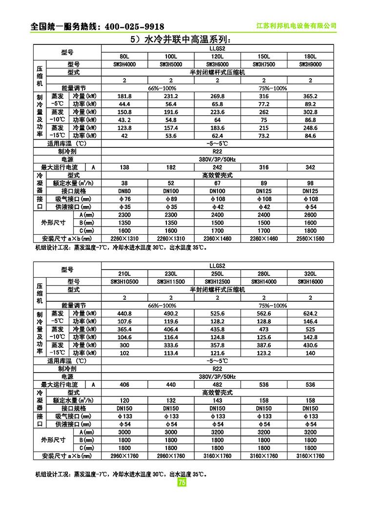 萊富康水冷螺桿并聯機組